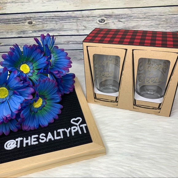 NIB ‘Cheers to Beers’ Pint Glass Set (Set of 2) - Picture 1 of 4
